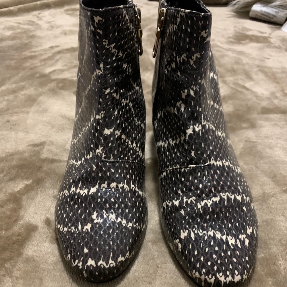 Top Shop Brown Snakeskin Booties
